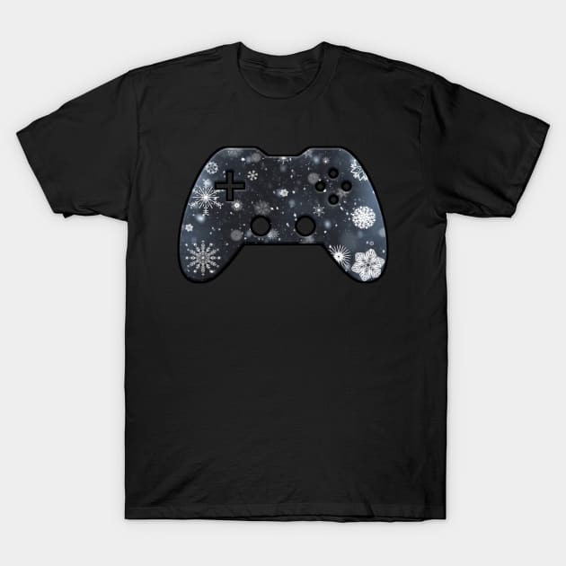 Snowflake Winter - Gaming Gamer Abstract - Gamepad Controller - Video Game Lover - Graphic Background T-Shirt by MaystarUniverse